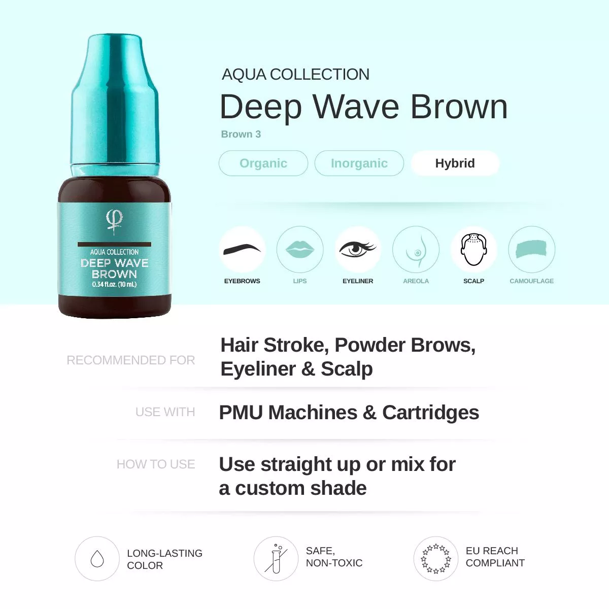 Deep Wave Brown PMU Pigment 10ml - Imagen 2