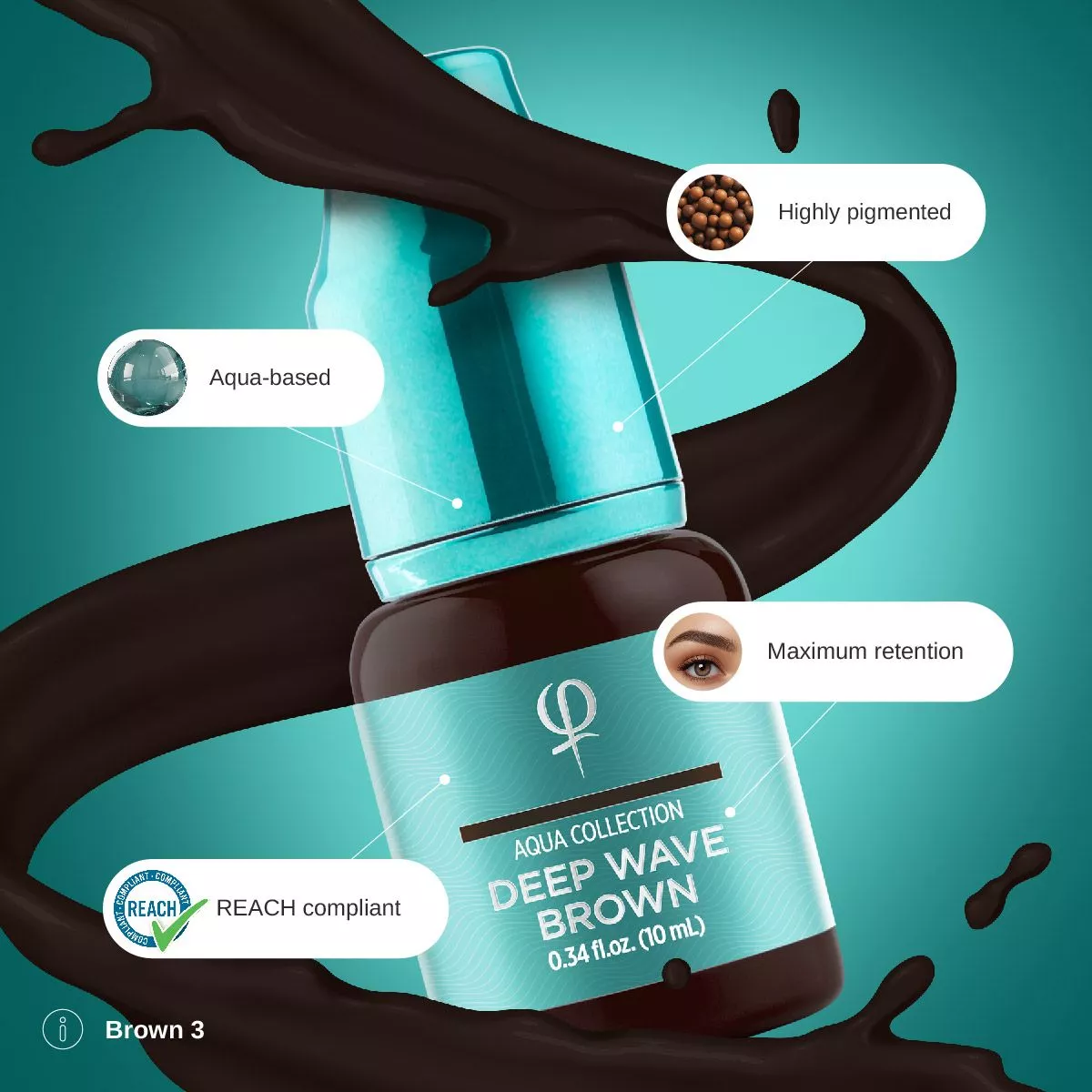 Deep Wave Brown PMU Pigment 10ml - Imagen 3